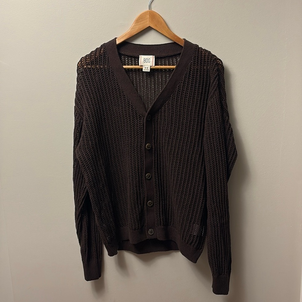 NWOT Urban Outfitters BDG Beach Cardigan Unisex Chocolate Brown Size S - Picture 5 of 10